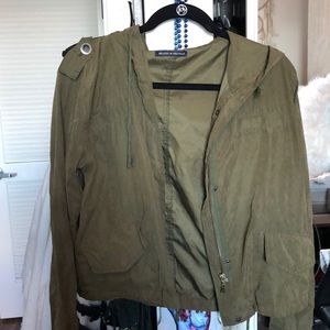 brandy melville army green light jacket